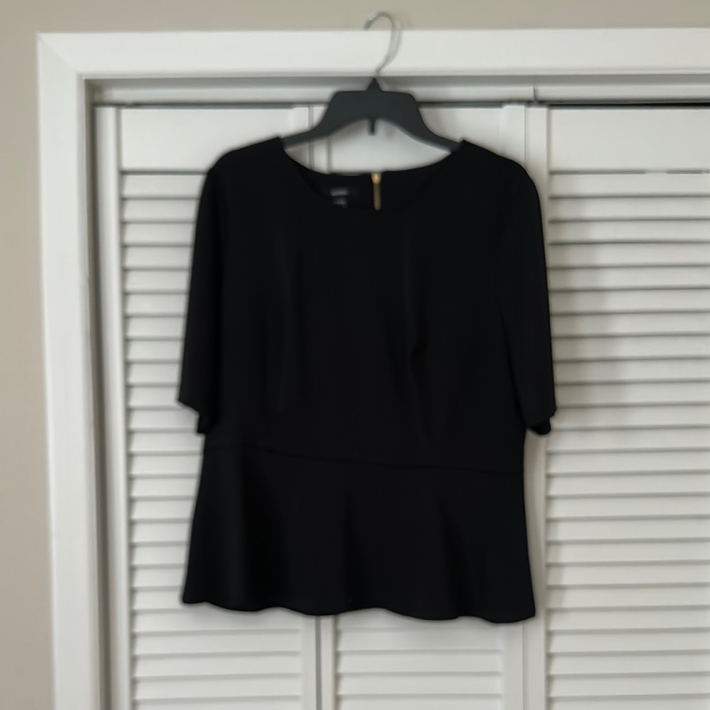 Alfani Classic Black Peplum Blouse
